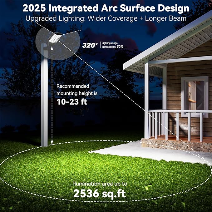 MMKT Solar Lights Outdoor, 8000W 3 Color Solar Street Lights, Commercial Solar Parking Lot Lights Waterproof Dusk to Dawn, Security Flood Lights with Motion Sensor for Yard, Basketball Court