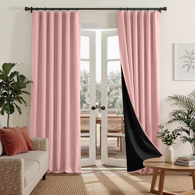 RYB HOME 100% Blackout Bedroom Living Room Curtains 96 inches Long 2 Panels | by RYBHOME