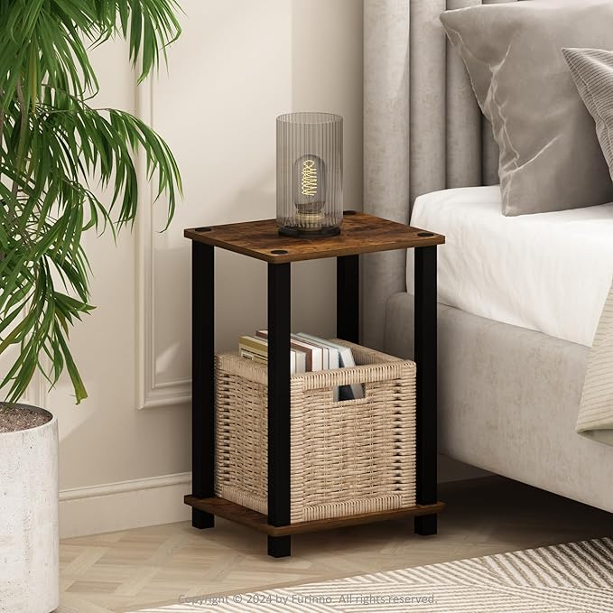 Furinno Simplistic Night Stand, 2-Tier Small Nightstand by Furinno-FitsYourSpaceFitsYourBudget