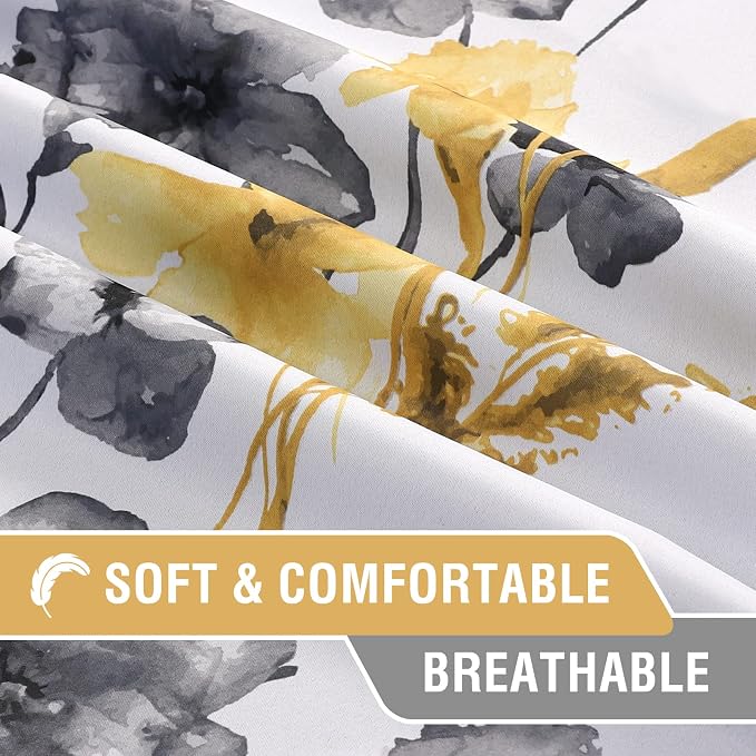 H.VERSAILTEX 100% Blackout Curtains 63 inch Length 2 Panels Set Cattleya Floral - Image 8