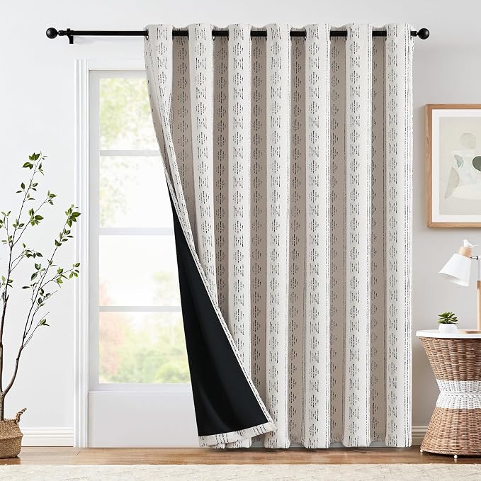 jinchan Boho Blackout Curtains 1 Panel Extra Wide Curtains 84 Inches Long | by JINCHAN