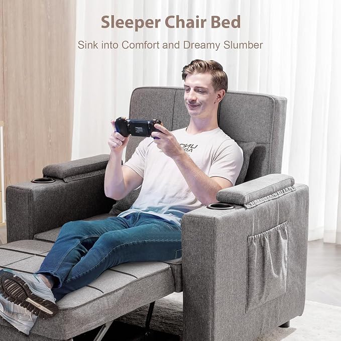 COMHOMA Sleeper Chair Bed, Convertible Sofa Bed Armchair - Image 5