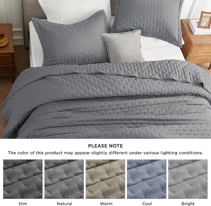 Bedsure Quilts Queen Size Bedspread, Lightweight Comforter, Modern Clover - Image 9
