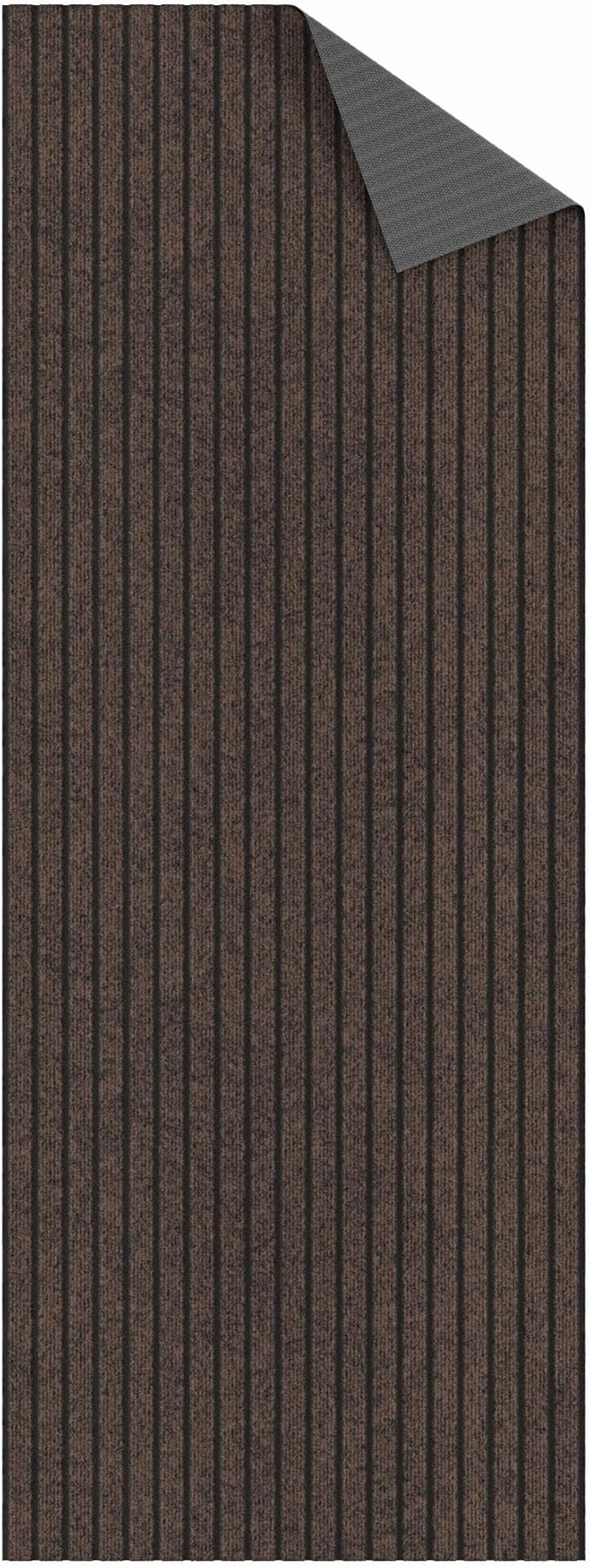 Ottomanson 2'7" x 10' Hallway Runner with Scraper Pile - Extra Durable Non-Slip Rug Mat for Indoor & Outdoor Use - Ideal for Kitchen, Entryway & Garage - High-Traffic Carpet, Brown