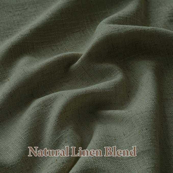 RYB HOME Linen Blackout Curtains 96 inches Long, 100% Blackout Noise Reducing - Image 3