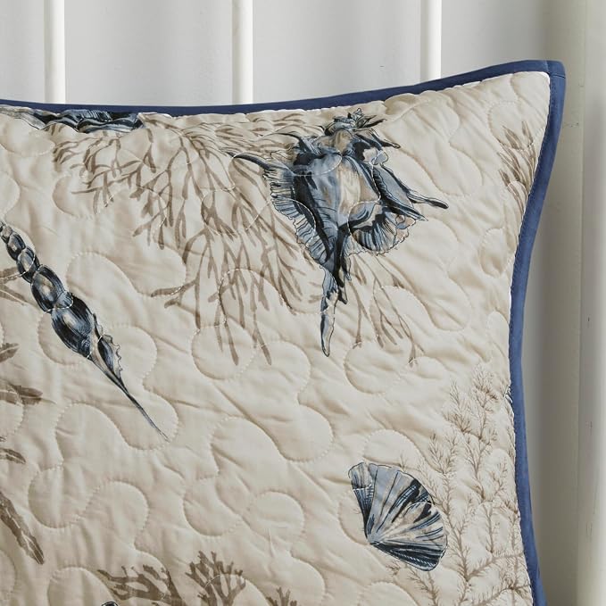 Madison Park Cottage Coastal Starfish Blue King Bedspread Set, Machine Washable - Image 6