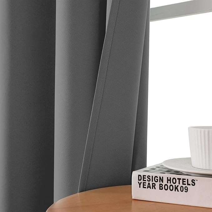 CUCRAF Light Grey Blackout Curtains 96 inch Length 2 Panels Set, Room Darkening - Image 7