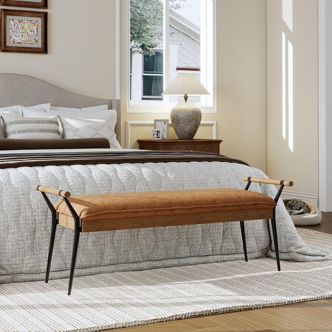 LukeAlon Modern PU Ottoman Bench - Image 5