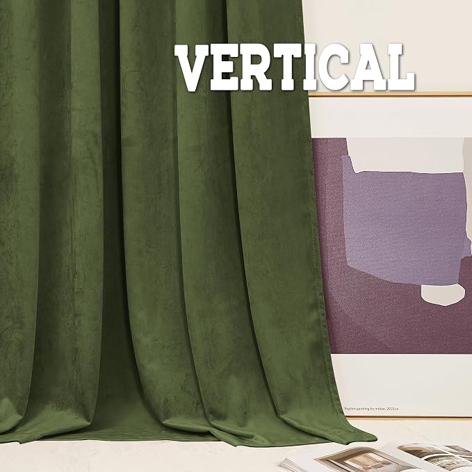 RYB HOME Velvet Curtains 108 inches Long, Extra Long High Ceiling Curtains | - Image 6