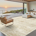 Soalmost Washable Area Rug 9x12 Large Soft Living Room Rugs Beige/Ivory | by Soalmost