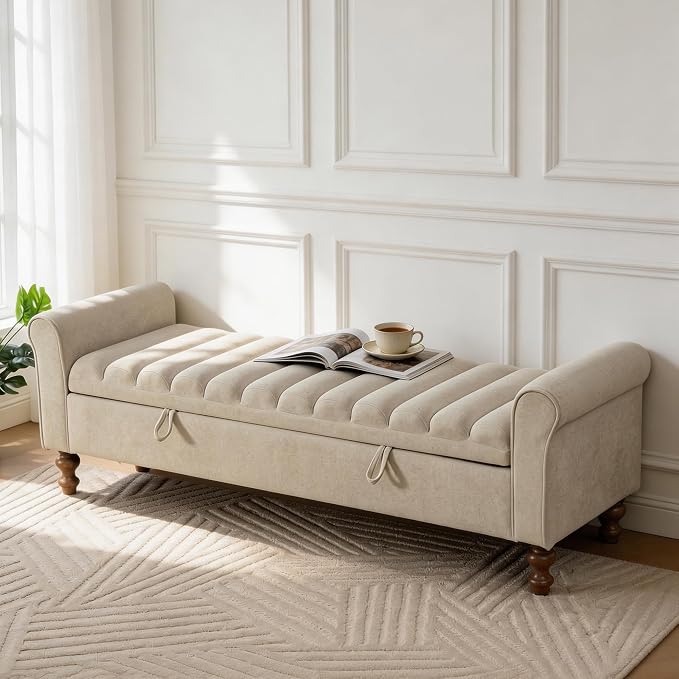 Aoiy & Wifon 65.7" W Large Storage Ottoman Bench, King Size End of Bed Storage by AoiyWifon