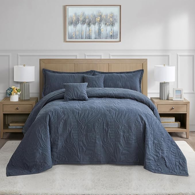 HZ & HY Oversized King Bedspreads 128x120, 5-Piece Quilt Set, Lightweight by HZHY