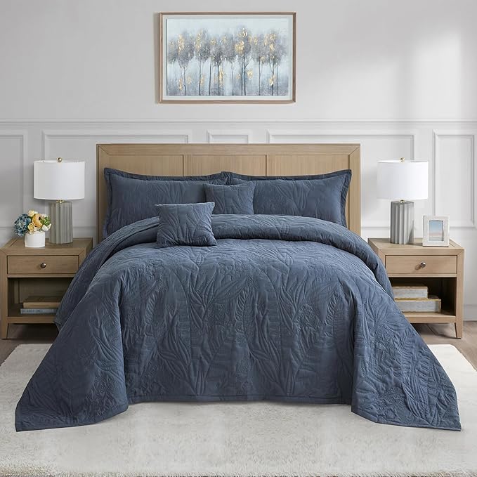 HZ & HY Oversized King Bedspreads, 5-Piece Quilt Set, Lightweight Reversible by HZHY