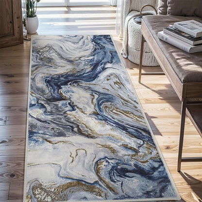 2x10 Runner Rug for Hallways Kitchen Modern Abstract Washable Rug Soft Non Slip Carpet for Laundry Entryway Bedroom Bathroom