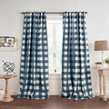Grainger Buffalo Check Blackout Window Curtain, Indigo by ElreneHomeFashions