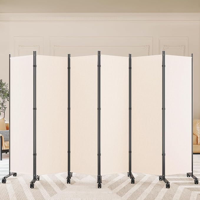 SUNALLY Room Divider Privacy Screens, 6 Panels Dividers by SUNALLY