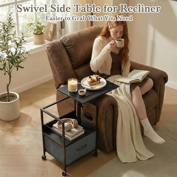 Faesun Swivel Lift Top Nightstand - Image 7