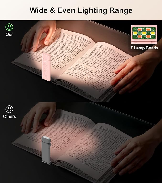 Gritin Book Light Rechargeable, Clip on LED Reading Light - Image 5