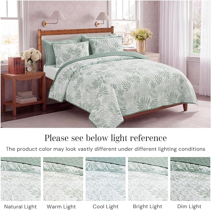 Twin/Twin XL Quilt Set-2 Pieces Soft Bedding Floral Reversible Coverlet | All - Image 5