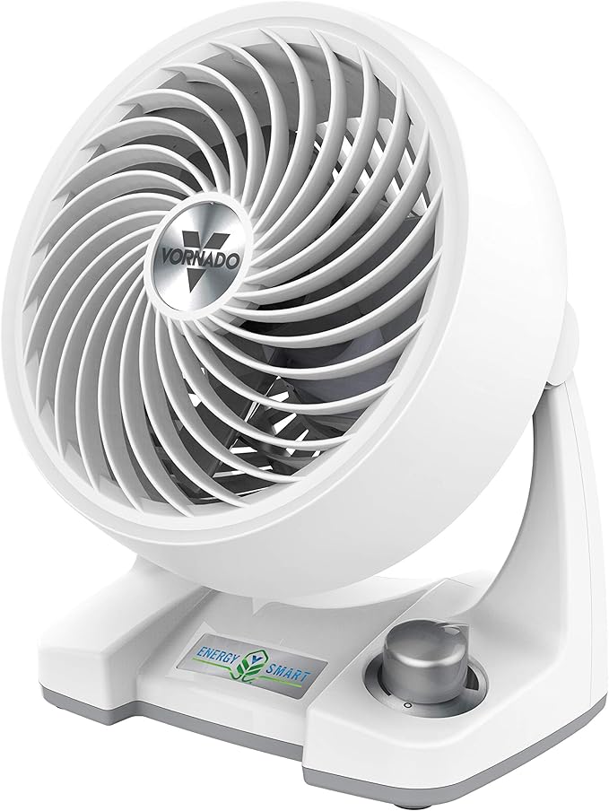 Vornado 133DC Energy Smart Compact Air Circulator Fan with Variable Speed Control, Powerful Personal Cooling, Signature Vortex Action, Adjustable Tilt, Fan for Bedroom, Kitchen, and Home, White