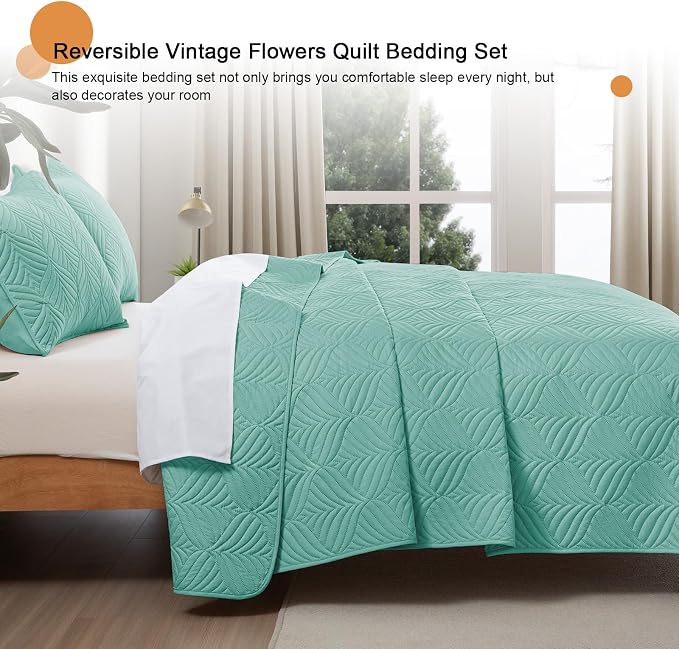 Whale Flotilla Extra Soft Twin Quilt Bedding Set, Lightweight Bedspreads | - Image 6