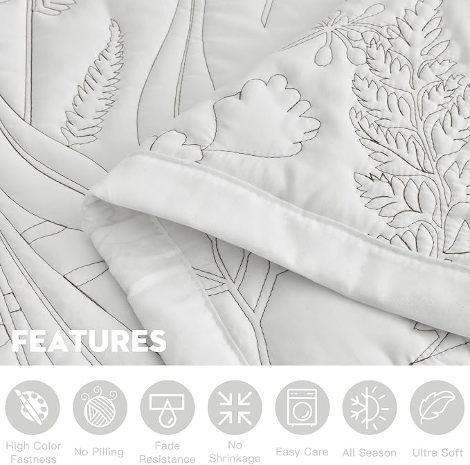 HZ & HY Oversized King Bedspreads 128x120, 5-Piece Quilt Set, Lightweight - Image 7