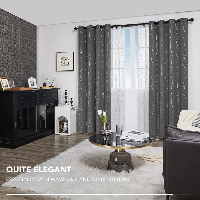 Deconovo Living Room Curtains 84 Inches Long, Thermal Insulated, Room Darkening - Image 2