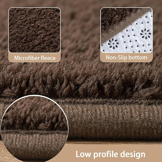 2x8 Runner Rug for Hallway, Long Runner Rugs Non Slip, Coffee | Soft Washable - Image 6