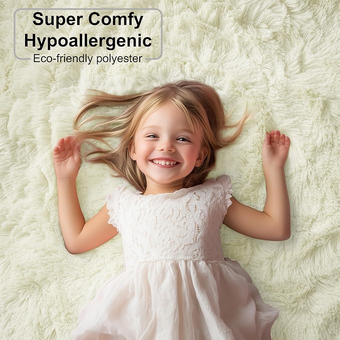 White Fluffy Shag Washable Area Rugs - Image 7