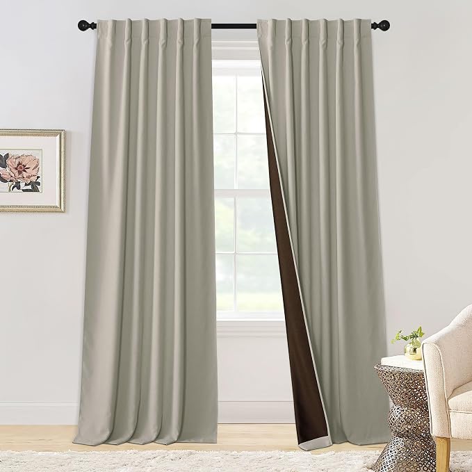 NICETOWN Chenille Velvet Curtains 96 inches Length 2 Panels by NICETOWN