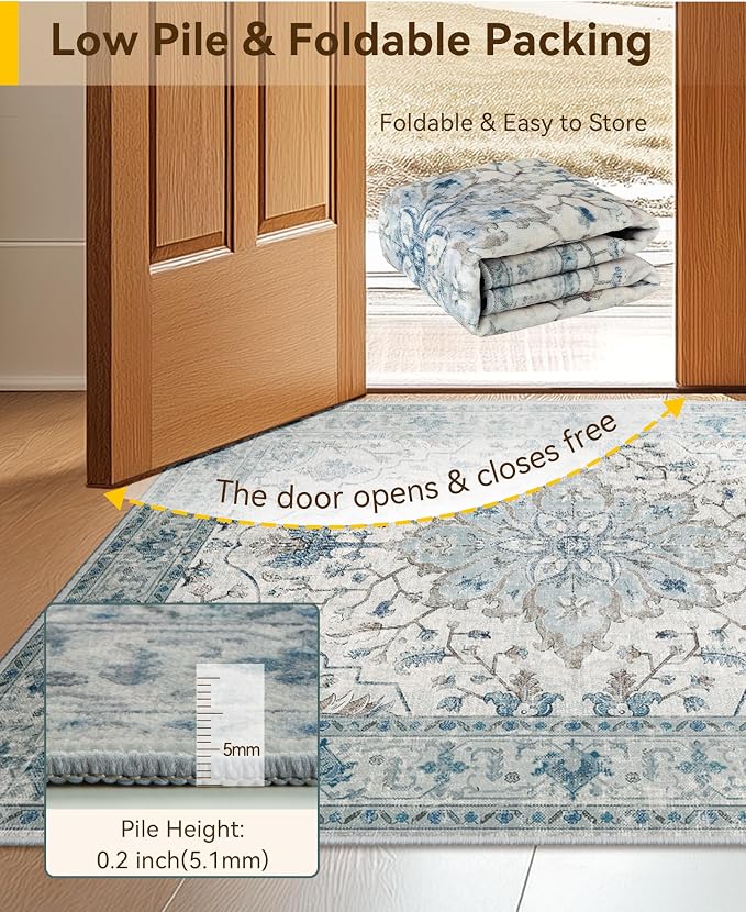 RELEANY Washable Area Rug, Runner 3'x9', Water Repellent, Pet Friendly - Image 3