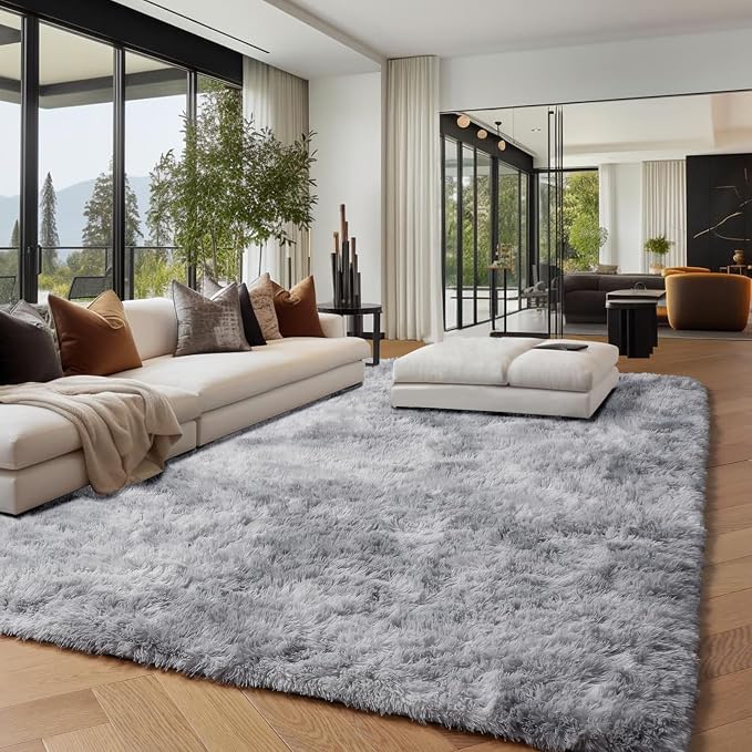 Abstract Shaggy Washable Area Rug 4' x 6' Plush Soft Fluffy Fuzzy Furry Carpet - Image 9