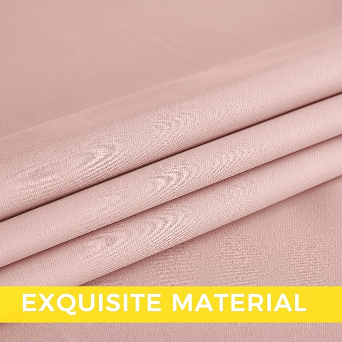NICETOWN Blush Pink Blackout Curtains 63 Inches Long 2 Panels | W40"xL63" - Image 5