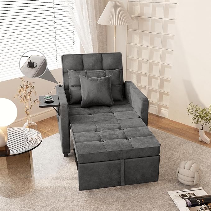 Convertible Sleeper Chair Bed, 3-in-1 Sofa Bed by Vabches