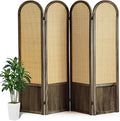 Rattan Room Divider, 4 Panel Folding Room Screen Divider, Foldable Room by AsNefeli
