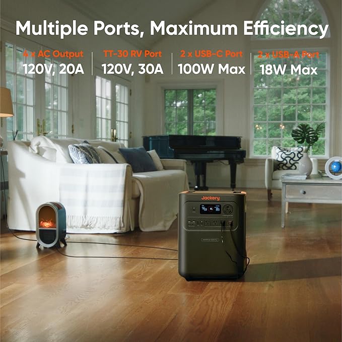 Jackery HomePower 3600 Plus Portable Power Station with Manual Transfer Switch, 3600W AC Output, 3584Wh LFP Solar Generator, Expandable up to 21kWh, Essential Home Backup for Home Use, Emergencies, RV
