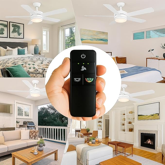 TX028C-S Ceiling Fan Remote Control Replacement for Hampton Bay Home Decorators Collection, 3-Speed Light Dimmer and Color-Changing, 4 Dip Switches Replacement for A25-TX028C-S (Remote Only)