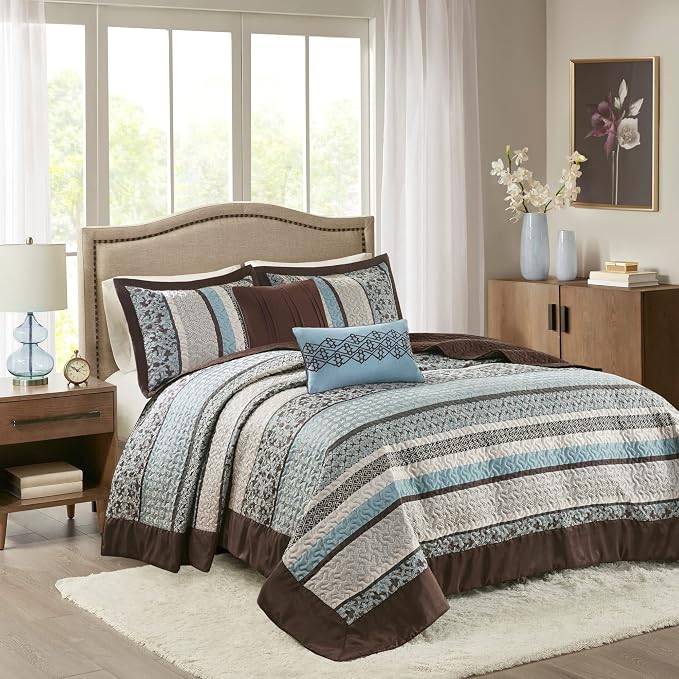 Madison Park King Quilt Bedding Set, Reversible Quilted Bedspread Set, - Image 4
