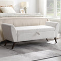 60" Wide Storage Ottoman Bench, Teddy Upholstered End of Bed Bench by YourBeautifulSpace