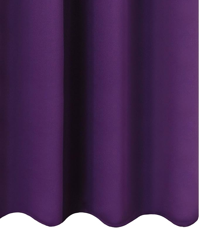 Blackout Curtains 52 x 63 inch/Purple Curtains Set of 2 Panels/Thermal - Image 9