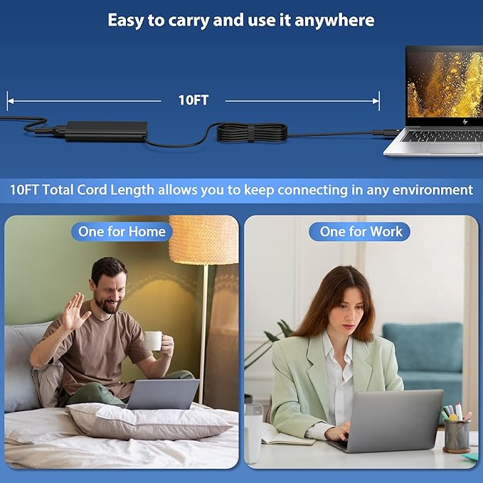 QIOUZW New 90W USB C Laptop Charger Compatible with Dell xps Adapter,LA90PM170 DA90PM170 DA65NM170,Latitude 3400 3500 5400 5289 5300 7400 7300 7390 7200 2in1,Precision 3540 Type C Power Cord Supply