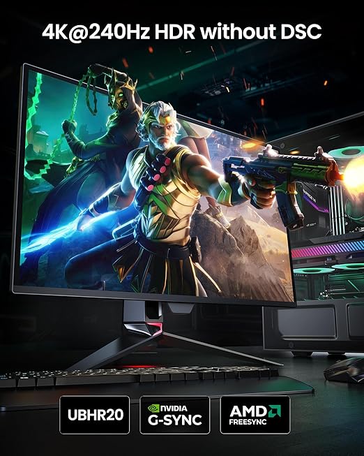 Silkland 80Gbps DisplayPort Cable 2.1 6.6FT/2M [VESA Certified], [8K@240Hz, 4K@540Hz 360Hz 240Hz] DP 2.1 Cable 16K, DP80 HDR DSC Display Port Cord Compatible FreeSync Gaming Monitor 5090 7900XTX,S1334