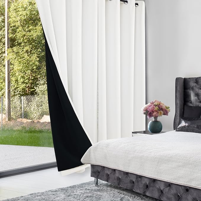 Deconovo 100% Blackout Curtains, Thermal Insulated Window Drapes, Noise - Image 2