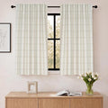 DriftAway 100% Blackout Windowpane Plaid Linen Curtains 36 Inches Taupe | by DriftAway