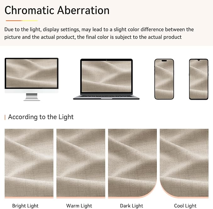 Pinch Pleated Full Blackout Faux Linen Curtains 120 Inches Long | Oatmeal - Image 6