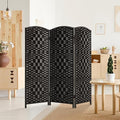 HALLYBEE Short Room Divider, Small Folding Privacy Screens, 3 Panel Black | by HALLYBEE