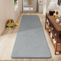 Modern Soft Hallway Runner Rug, 2x6 Feet Grey Washable Runner Rugs | Fluffy by AmeareaDirect