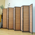 8 Panel Bamboo Room Divider Screen, 5.6 FT Tall Bamboo Divider Folding Panel by PawlaBay