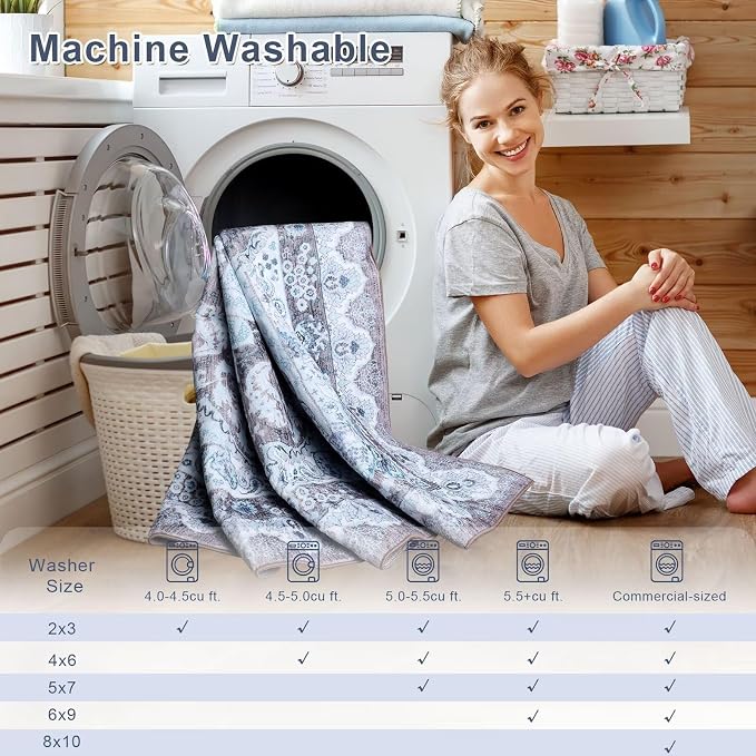 Macgace Washable Vintage Area Rug - Image 7