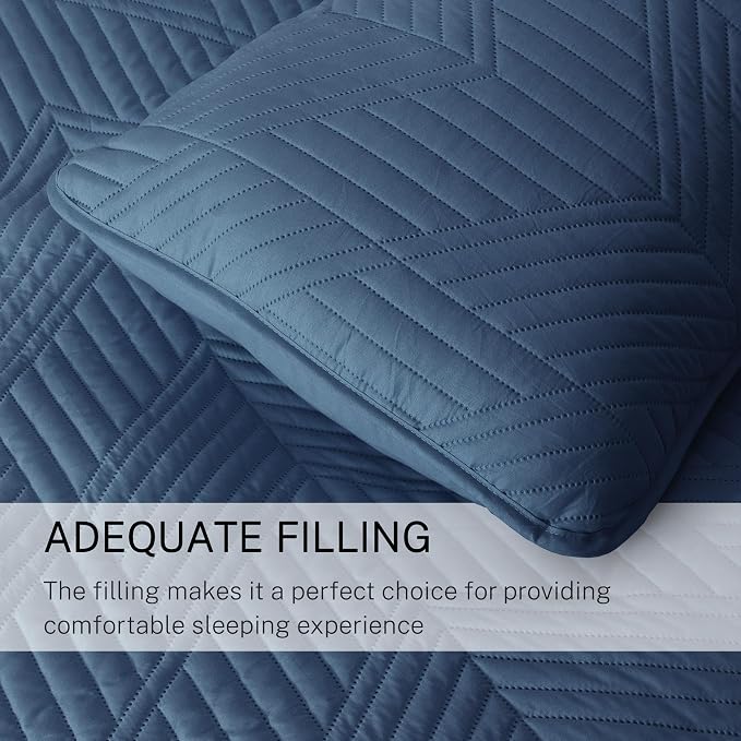 Exclusivo Mezcla Ultrasonic Full Queen Quilt Bedding Set, Soft Microfiber - Image 6